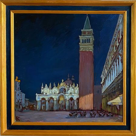 Алексей Кротов (Картина, живопись - 
                  30 x 30 см) Площадь Сан Марко ночью