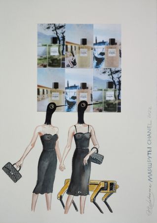 Наталья Лотарева (Авторская графика - 
                  35 x 50 см) Маршруты CHANEL
