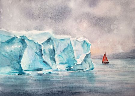 Светлана Юматова (Авторская графика - 
                  35 x 25 см) Айсберг