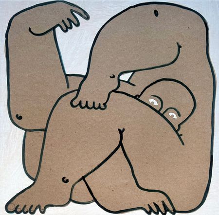 Максим Винокуров (Авторская графика - 
                  30 x 30 см) Угораздило же скрючиться