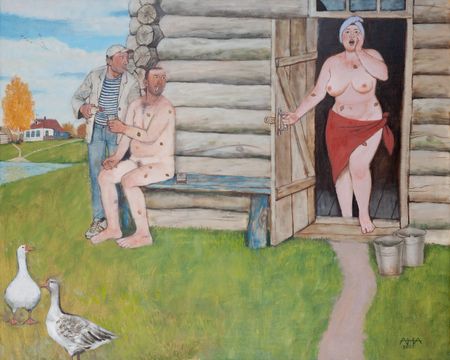 Андрей Аверьянов (Картина, живопись - 
                  100 x 80 см) Где Витя