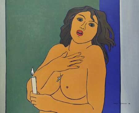 Рауф Туктар (Картина, живопись - 
                  61 x 50 см) Обнаженная со свечей