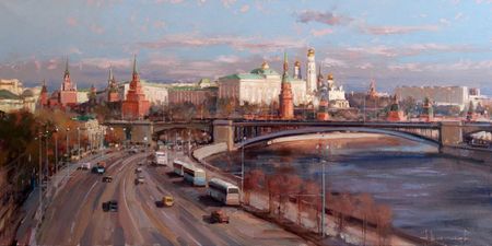 Алексей Шалаев (Картина, живопись - 
                  130 x 65 см) Утро октября. Боровицкий холм.