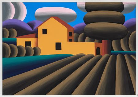 Олег Хвостов (Авторская графика - 
                  60 x 40 см) Пейзаж