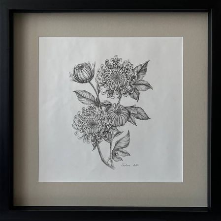 ELENA SKUTOVA (Авторская графика - 
                  57 x 57 см) Flowers #6