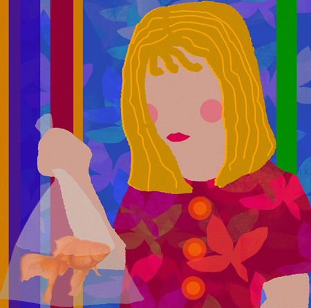 Лариса Корж (Графика цифровая (принты) - 
                  35 x 35 см) Золотая рыбка