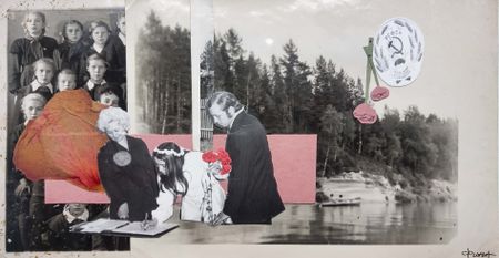 Валерия Финина (Коллаж / ассамбляж - 
                  24.5 x 13 см) Сказка 2 - Сказка об институте семьи