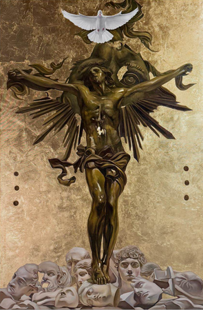 Наталья Гудович (Картина, живопись - 
                  100 x 150 см) Calvario (Golgota). Riessi sull’oro nero