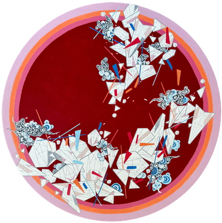 Марина Астахова (Картина, живопись - 
                  90 x 90 см) Композиция 1 (тондо)