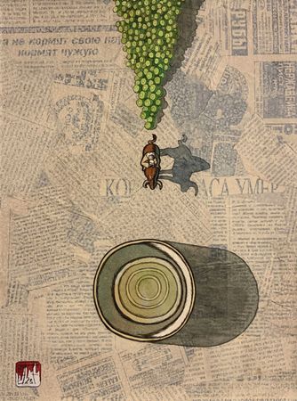 Петр Захаров (Авторская графика - 
                  25 x 33 см) Лао-цзы и зеленый горошек