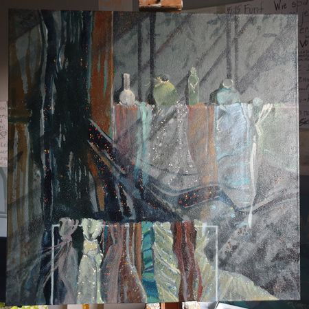 Ася Багаева (Картина, живопись - 
                  60 x 60 см) Магазинчик бабушки