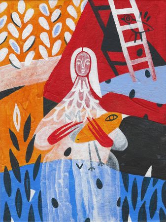 Лена Романовская (Авторская графика - 
                  15 x 20 см) Я тебе не дряпанка