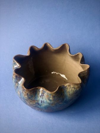 Жанна Сидакова (Скульптура - 
                  17.5 x 9.5 см) Ваза "Бирюзовая рябь"