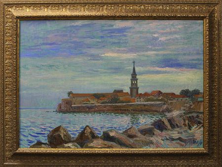 Евгений Ковальчук (Картина, живопись - 
                  90 x 63 см) Старый Град. В объятиях лазурного вечера