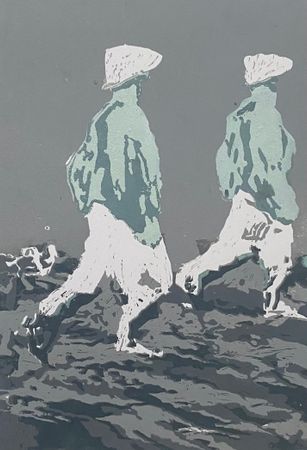 Лена Троянская (Графика печатная - 
                  30 x 40 см) Идущие