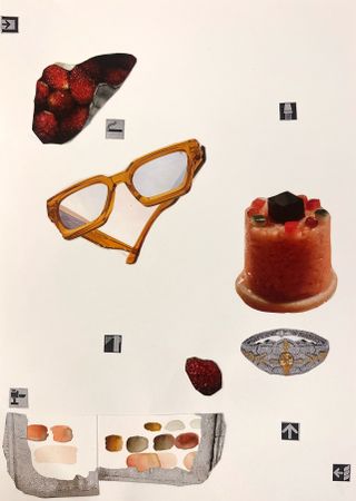 Екатерина Уварова (Коллаж / ассамбляж - 
                  30 x 40 см) Коллаж с очками