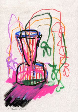 Дмитрий Кавка (Авторская графика - 
                  21 x 30 см) Цветочный натюрморт