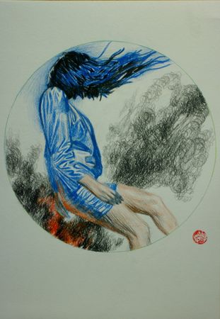 Алан Хатагты (Авторская графика - 
                  29 x 42 см) Аллегорическое тондо