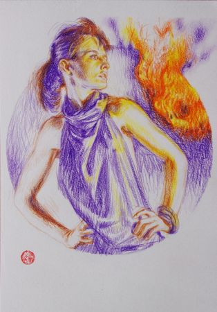Алан Хатагты (Авторская графика - 
                  29 x 42 см) Аллегорическое тондо