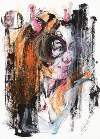 Татьяна Ивченкова (Авторская графика - 
                  30.5 x 40.5 см) Démon 1