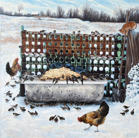 Дарья Палагина (Картина, живопись - 
                  80 x 80 см) Сплетник