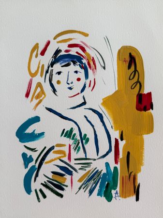 Дарья Илюхина (Авторская графика - 
                  30 x 40 см) Незнакомка
