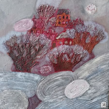 Зарина Абисалова (Картина, живопись - 
                  50 x 50 см) Низкая облачность