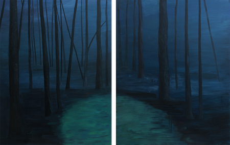 Ольга Колпакова (Картина, живопись - 
                  140 x 90 см) Ночь (диптих)