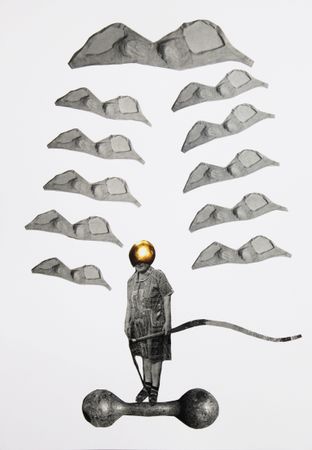 Лиля Ким (Коллаж / ассамбляж - 
                  21 x 29 см) Перелетные птицы