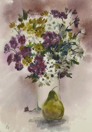 Елена Санина (Авторская графика - 
                  25 x 35 см) Моя осень