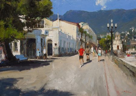 Евгений Бурцев (Картина, живопись - 
                  100 x 70 см) Ялтинский полдень