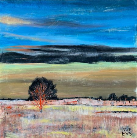 Светлана Евсеева (Картина, живопись - 
                  40 x 40 см) Деревенское поле. Пейзаж