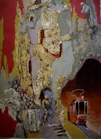 Виктор Сергеевич Комаров (Картина, живопись - 
                  42 x 60 см) Последний трамвай