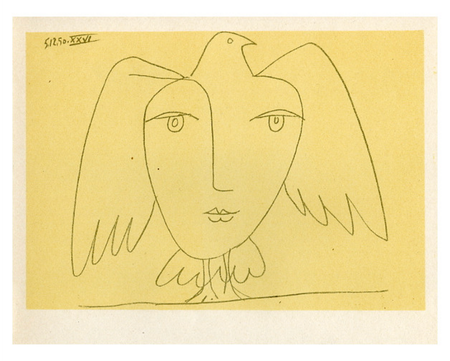 Пабло Пикассо (Графика печатная - 
                  30 x 24 см) Лицо мира XXVI