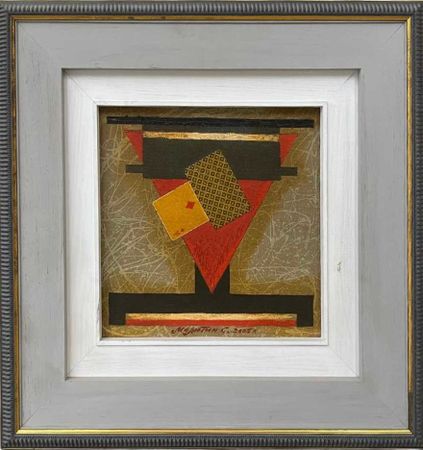 Сергей Малютин (Коллаж / ассамбляж - 
                  30 x 30 см) Композиция с картами #1