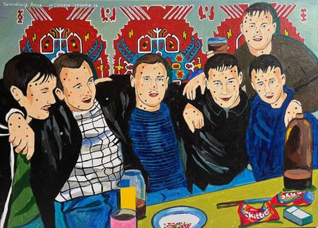 Лена Запрудских (Картина, живопись - 
                  70 x 50 см) Скитлз-трянка