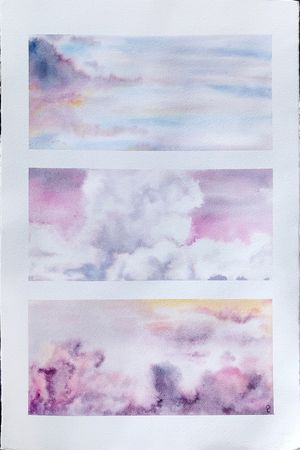 Оливия Лем (Авторская графика - 
                  40 x 60 см) Небо. Триптих