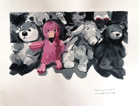 Андрей Новиков (Авторская графика - 
                  40 x 30 см) Конференция