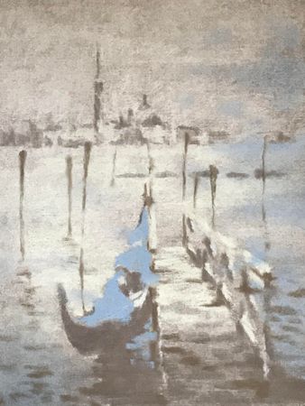 Станислав Банкасов (Авторская графика - 
                  50 x 70 см) У площади. Near the square