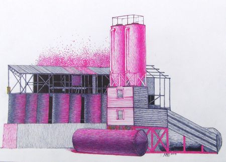 Юлия Малинина (Авторская графика - 
                  42 x 30 см) И пошел снег