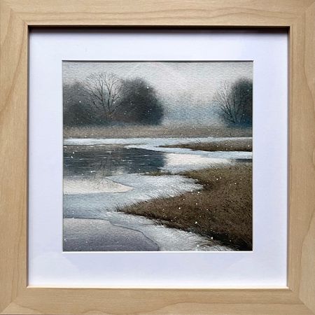 Ангелина Иванова (Авторская графика - 
                  20 x 20 см) Пейзаж "Холодный"