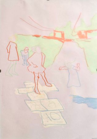 Анастасия Малиновская (Авторская графика - 
                  20 x 30 см) Пока все дома_детство