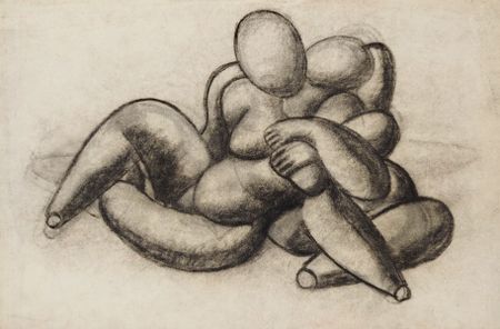 Рауф Туктар (Авторская графика - 
                  41 x 27 см) Двое обнимаются 2