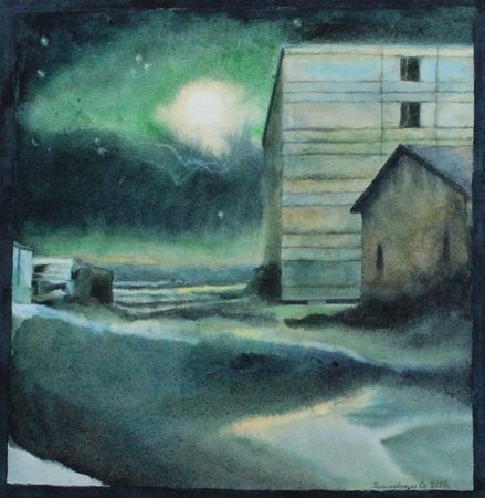 Александра Кныш (Авторская графика - 
                  29.5 x 30.2 см) Северное сияние