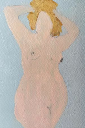 Дарья Петухова (Авторская графика - 
                  10.5 x 14.8 см) Натурщица. Розовая серия