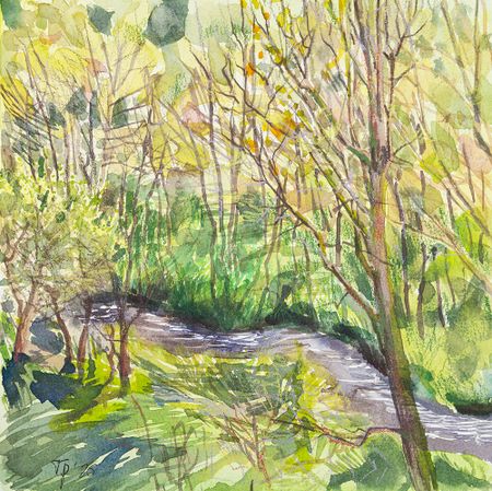 Юлия Третьякова (Авторская графика - 
                  25 x 25 см) Весна