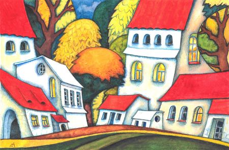 Александра Ларионова (Авторская графика - 
                  29.5 x 20.5 см) Сказочный квартал