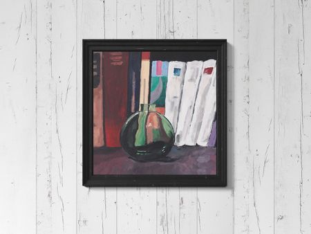 Стас Воробьёв (Авторская графика - 
                  20 x 20 см) Книжная полка