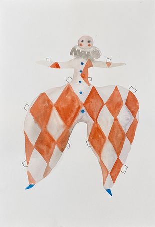 Лина Кордюченко (Авторская графика - 
                  30 x 40 см) Бумажная куколка