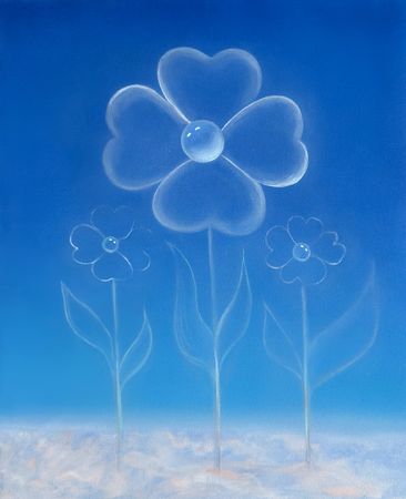 Елена Курочко (Картина, живопись - 
                  45 x 55 см) Прозрачность: цветы